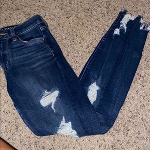 AE Skinny, super high-waisted distressed jeans